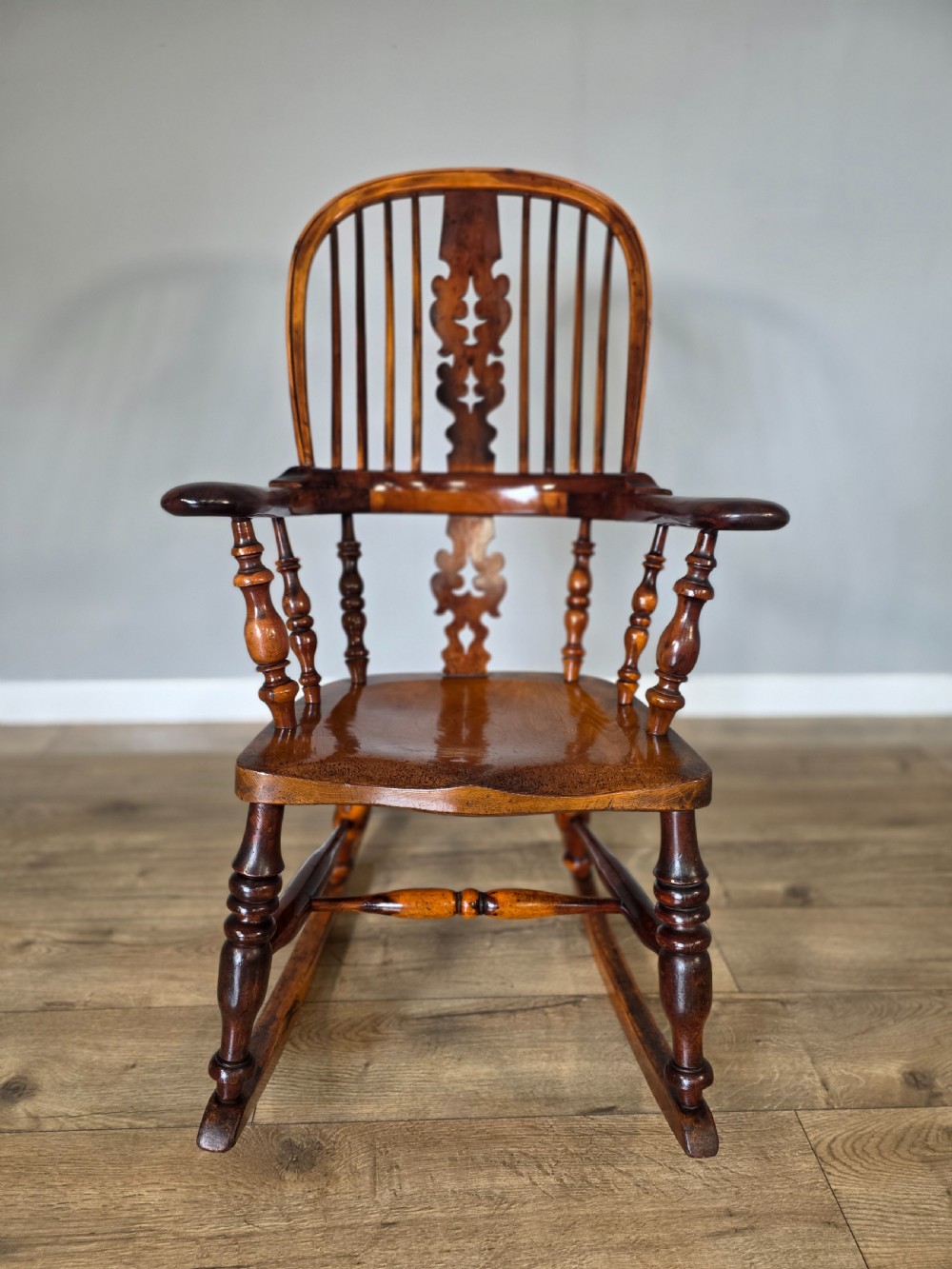 1860s victorian yew wood rocking chair  View V