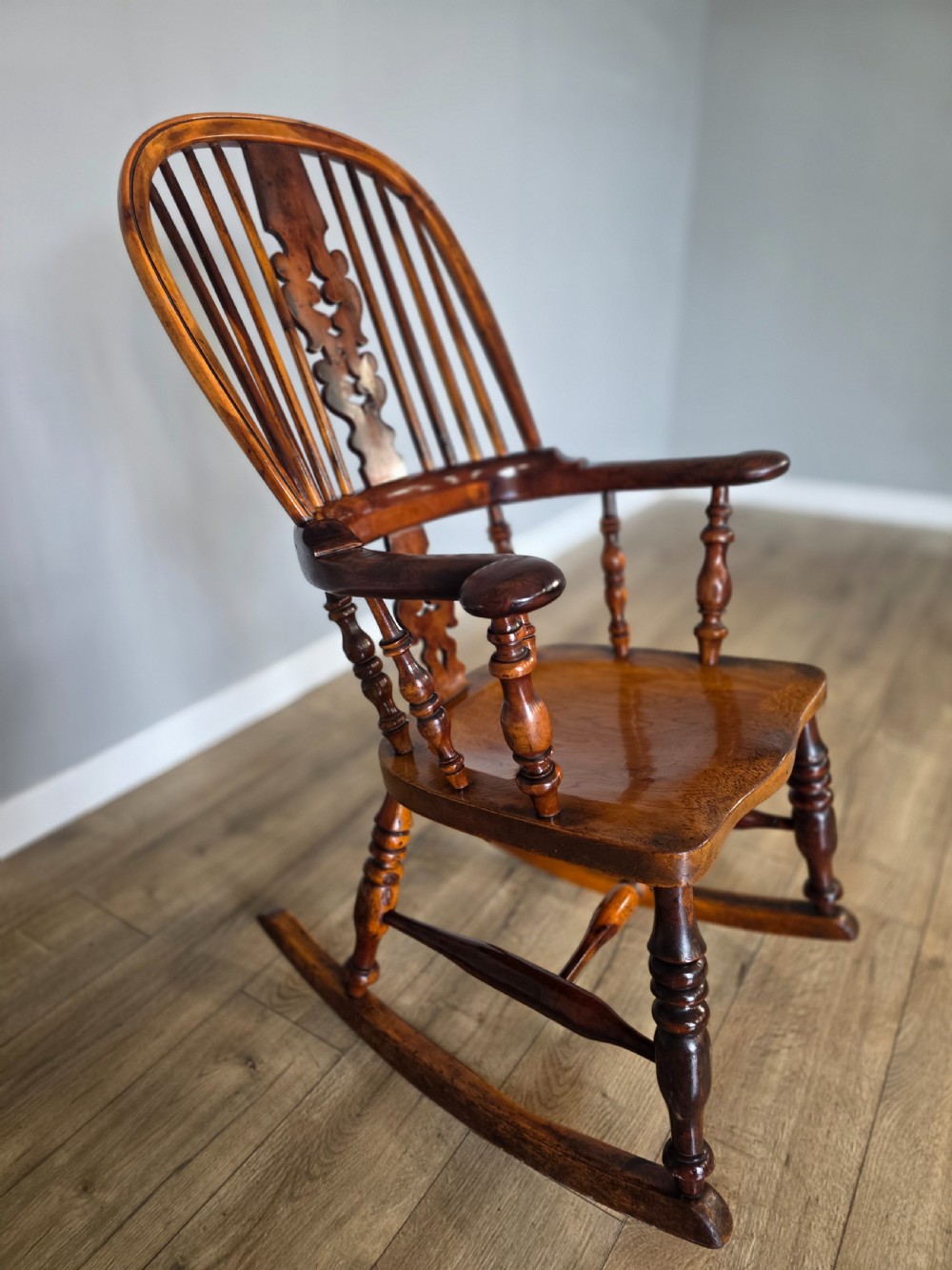 1860s victorian yew wood rocking chair  View X