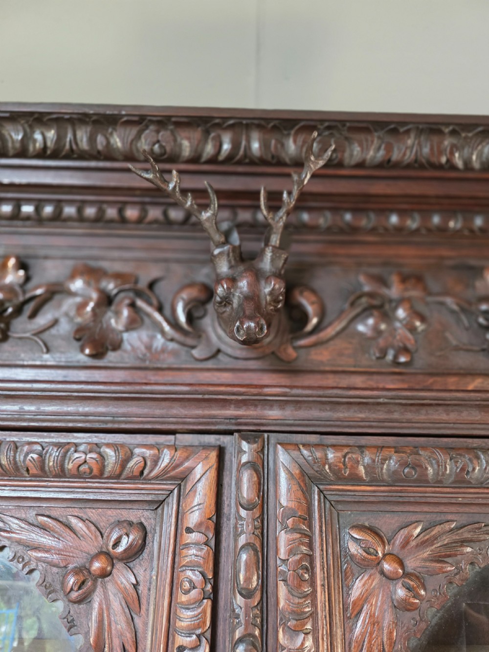 1880 French Carved Hunt Bookcase  View VIII
