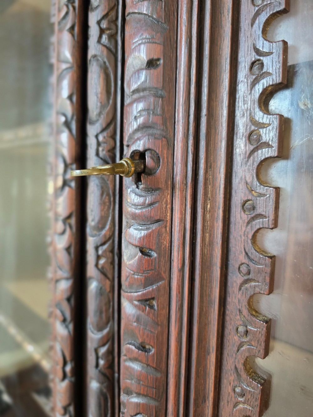 1880 French Carved Hunt Bookcase  View XIII