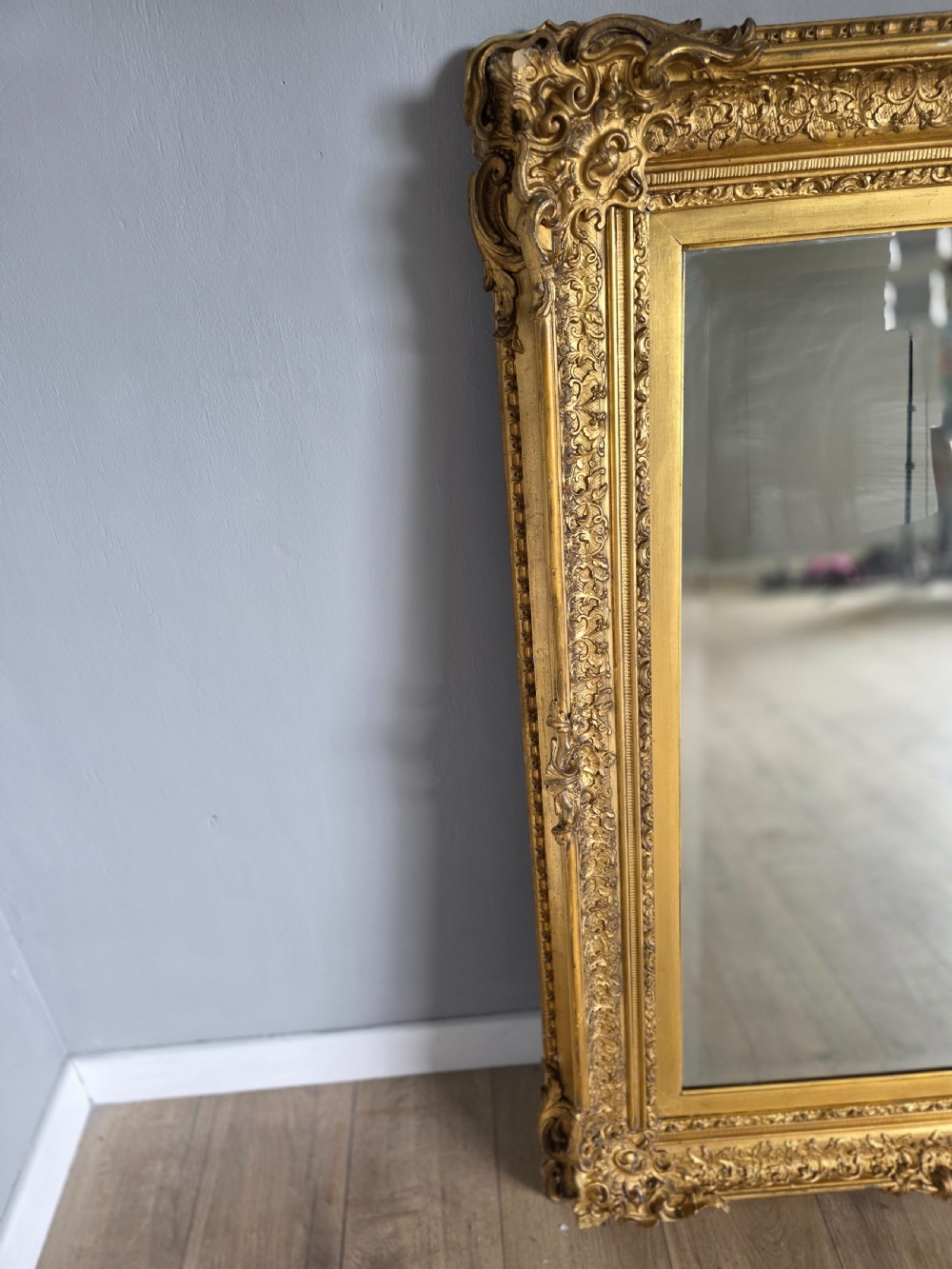 Antique 1870 large victorian mirror  View IV