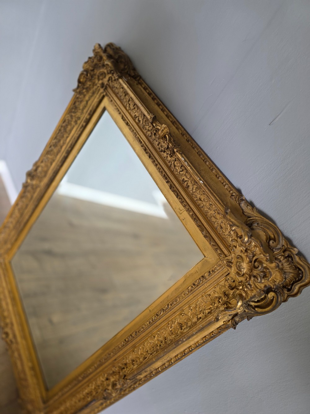 Antique 1870 large victorian mirror  View V
