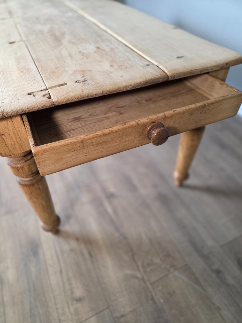 Victorian Pine 19th Century Farmhouse Dining Table  View XII