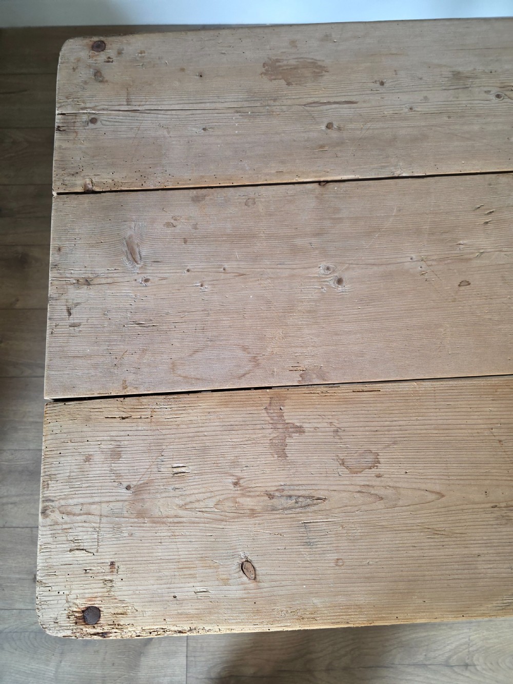 Antique Pine Trestle Dining Table  View XIII