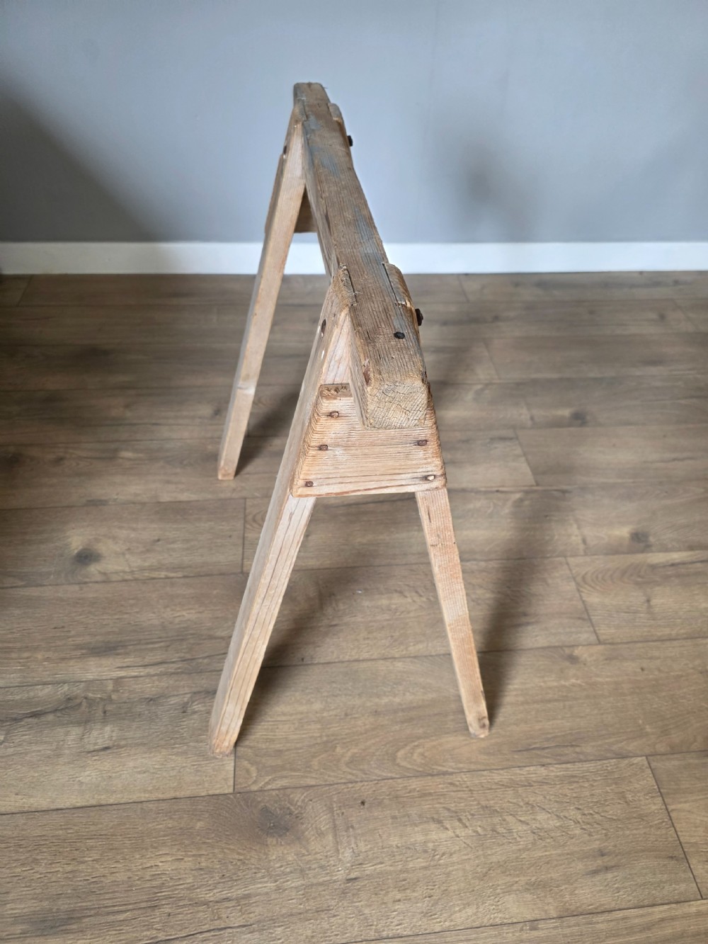 Antique Pine Trestle Dining Table  View XVIII