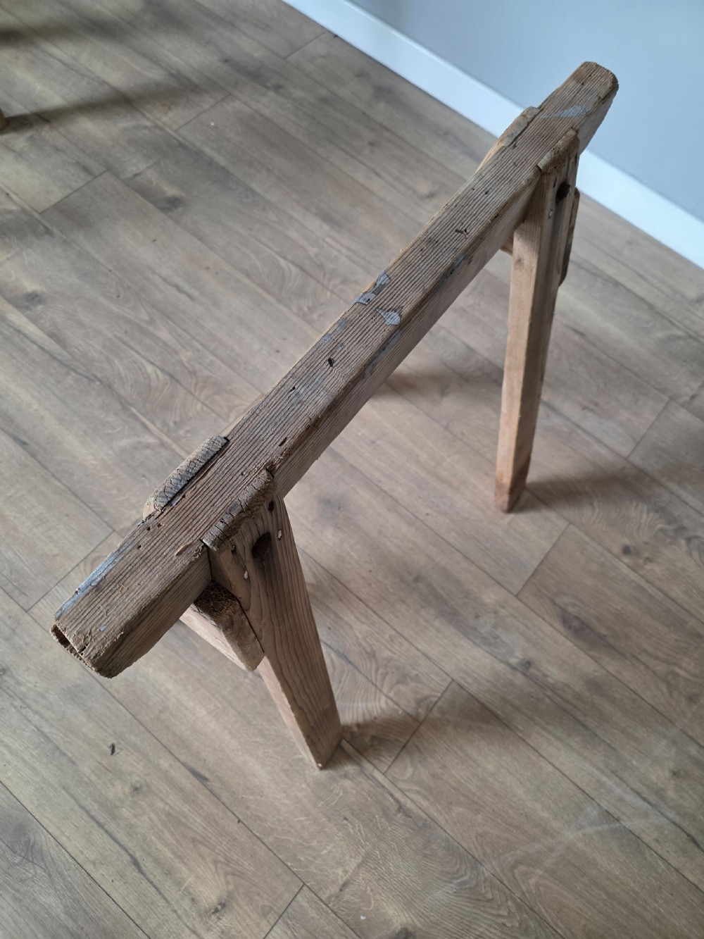 Antique Pine Trestle Dining Table  View XX