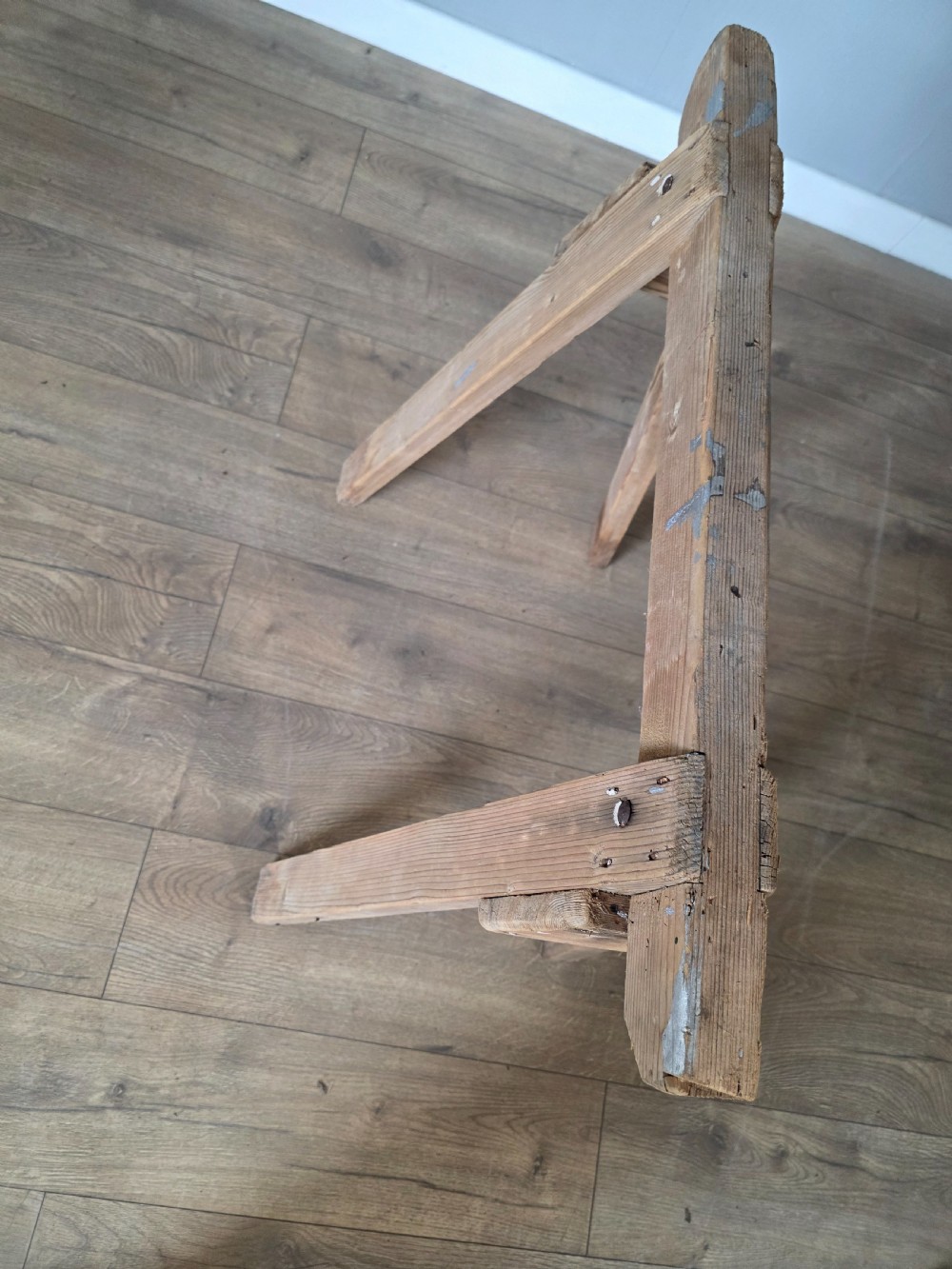 Antique Pine Trestle Dining Table  View XXI