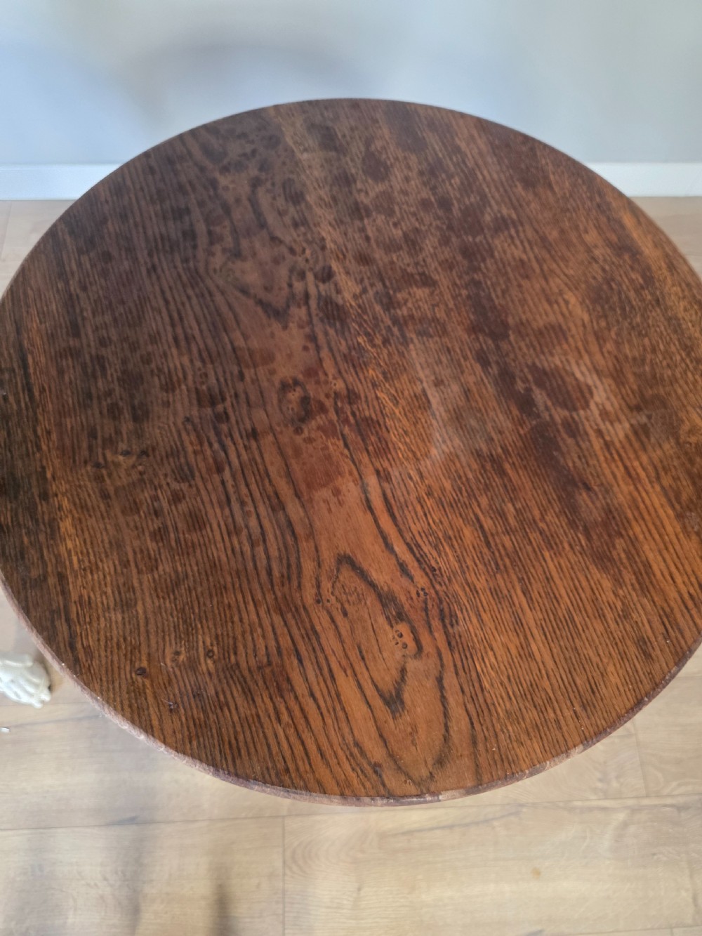 Near Pair Of Cast Iron Victorian Britannia Pub Tables with Matching Solid Oak Tops.  View XIII