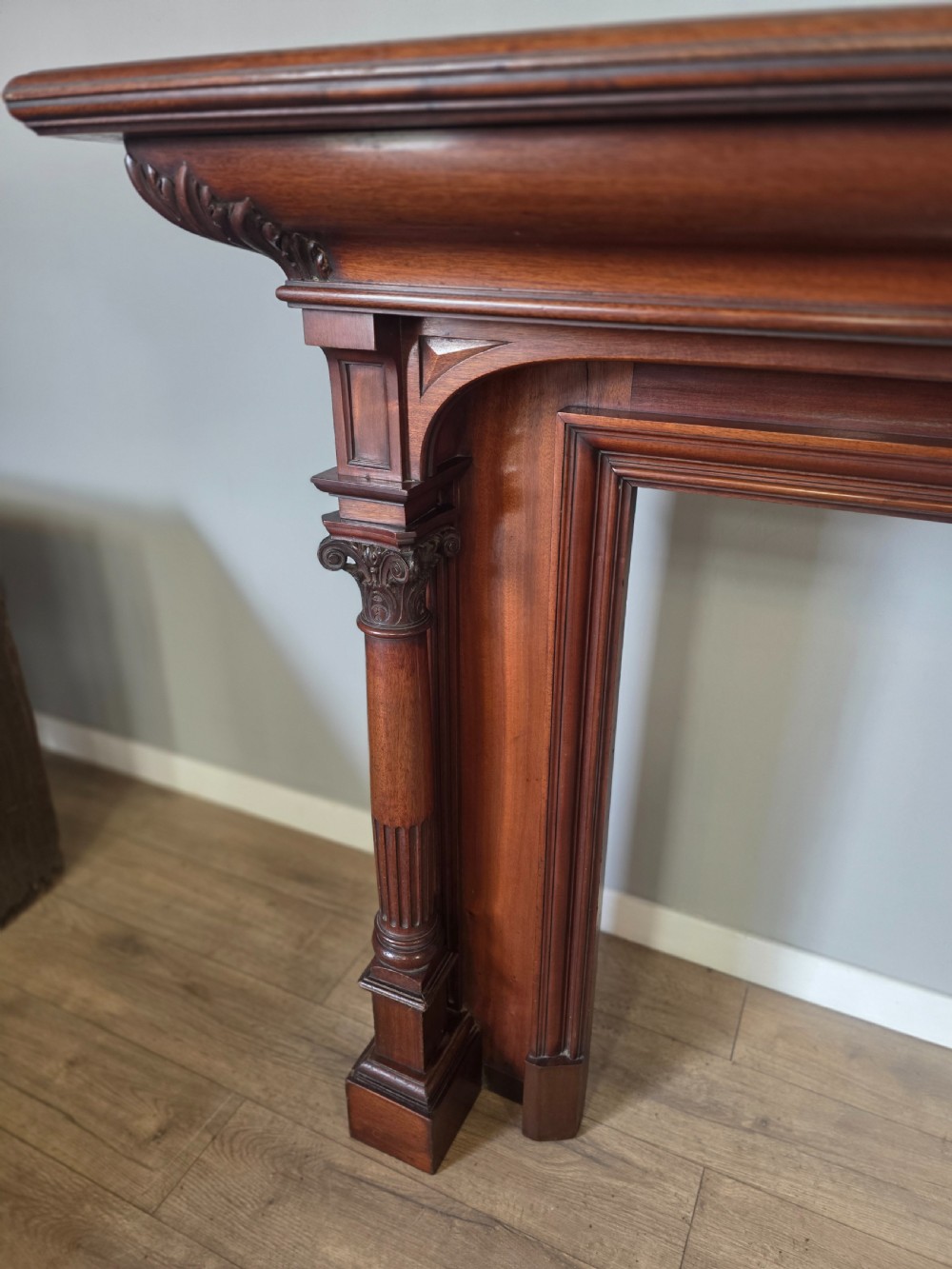 Antique Victorian Mahogany Chimney Piece  View X