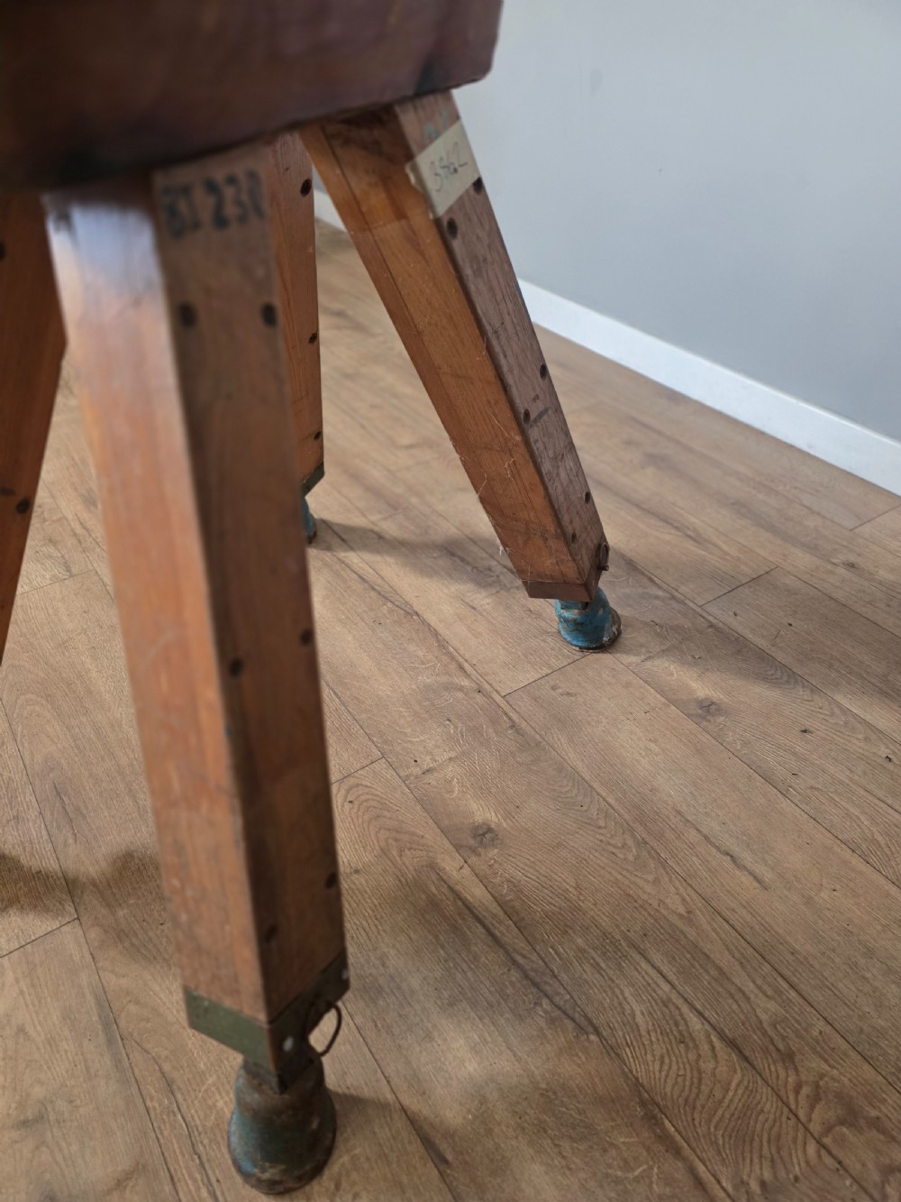 Antique Mid-Century Gymnastic Leather Pommel Horse  View VI