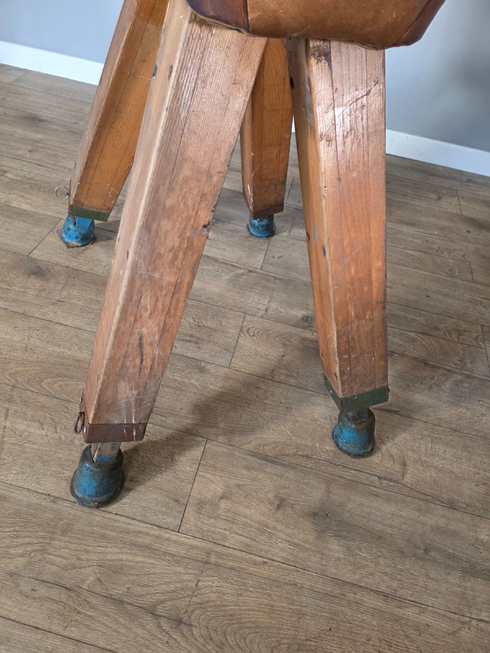 Antique Mid-Century Gymnastic Leather Pommel Horse  View XIII