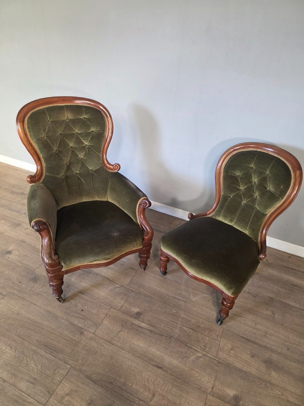 Pair of Victorian Ladies and Gents Spoon Back Chairs  View XVIII