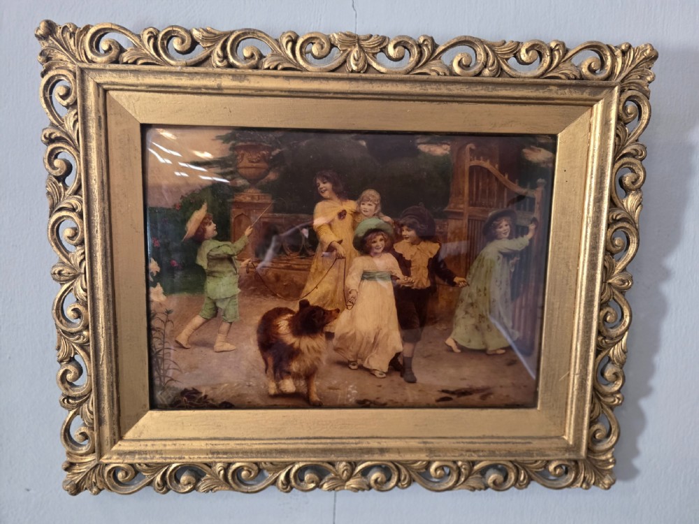 A Pair of Crystoleum after Arthur J Elsley framed in guilded wood  View II
