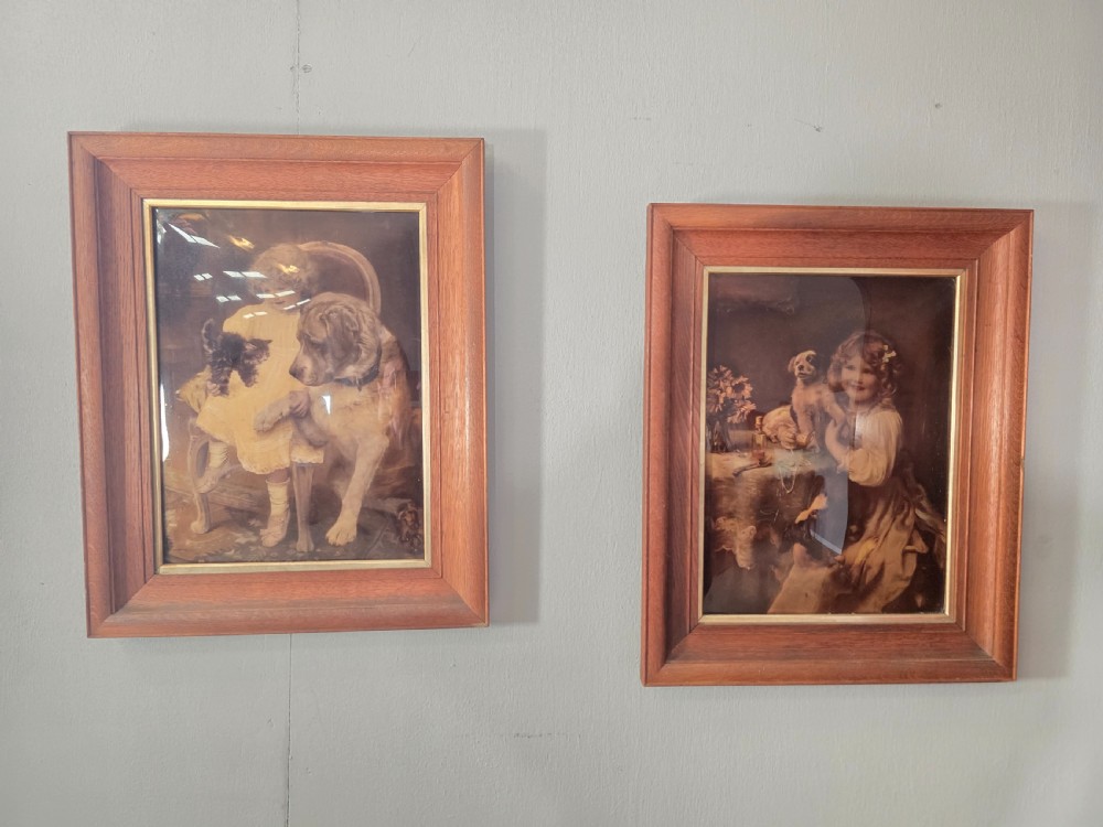 Pair of Crystoleum after Arthur J Elsley with lovely oak frames circa 1900 View II