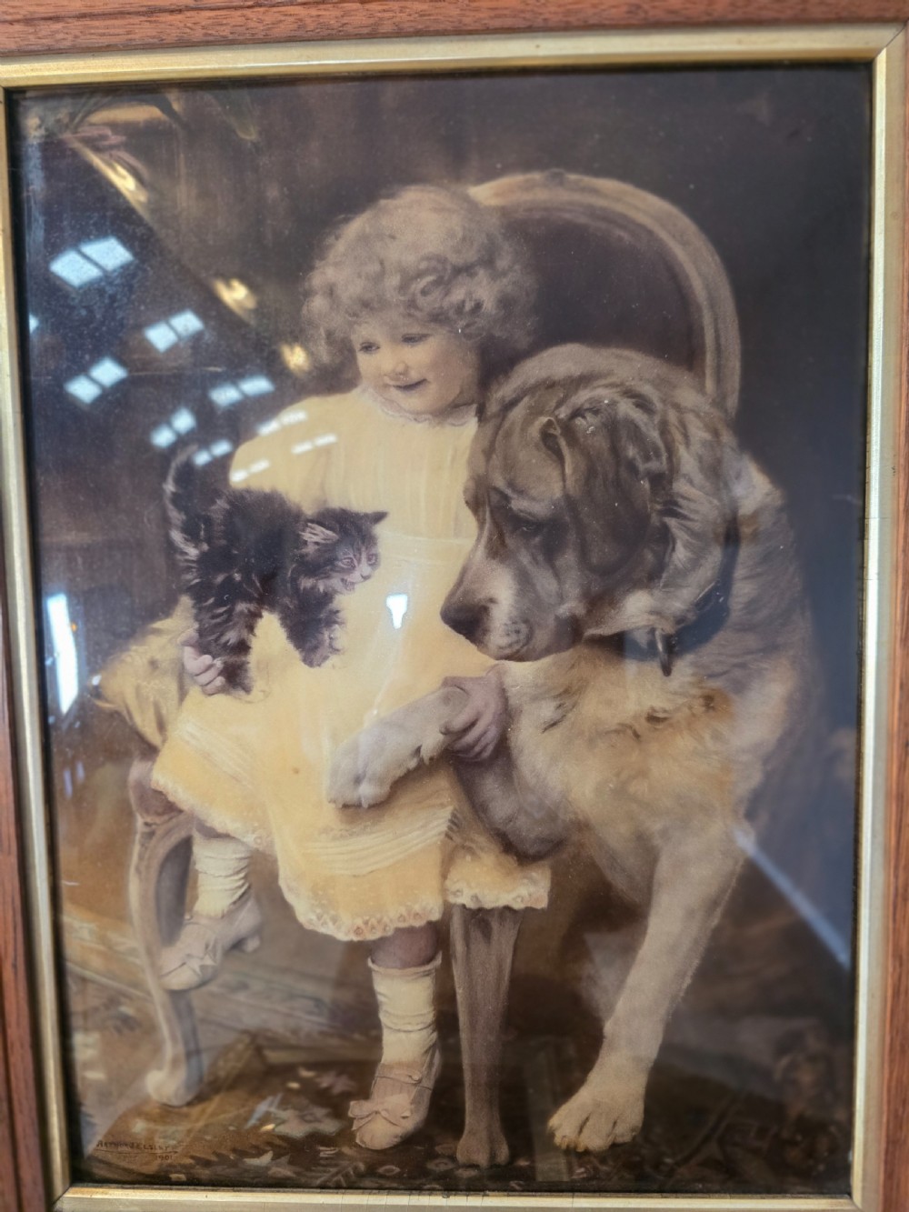 Pair of Crystoleum after Arthur J Elsley with lovely oak frames circa 1900 View V