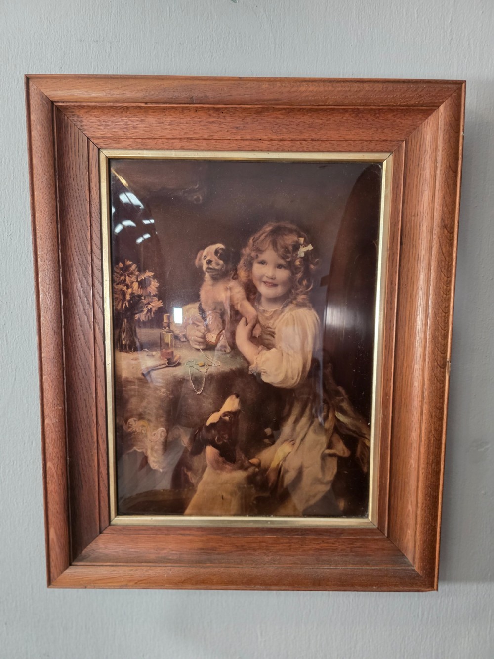 Pair of Crystoleum after Arthur J Elsley with lovely oak frames circa 1900 View VI