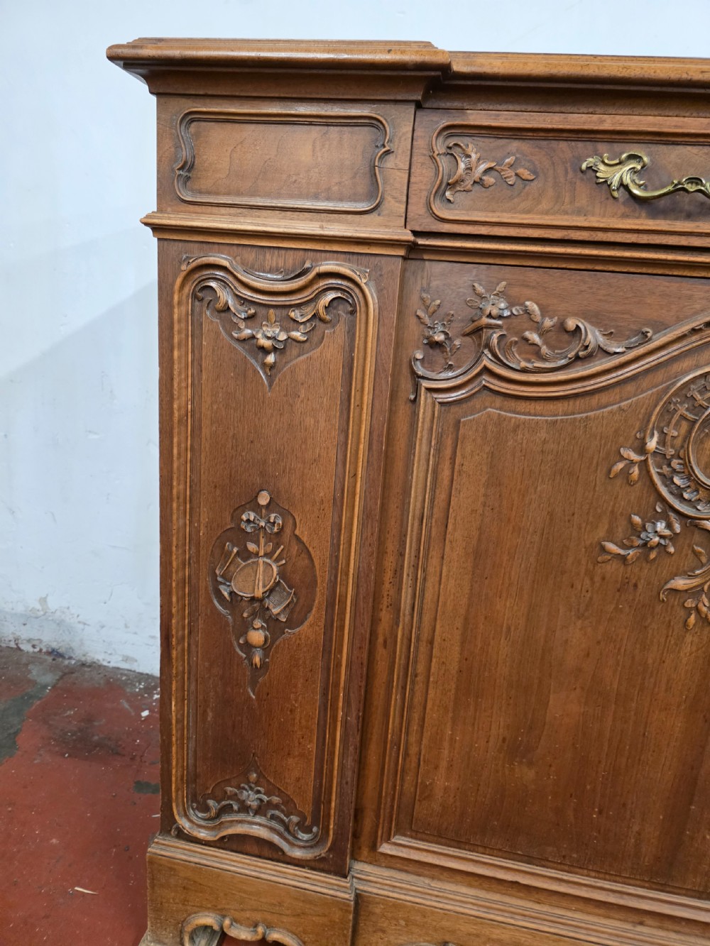 Antique French Walnut Credenza 1900s View V