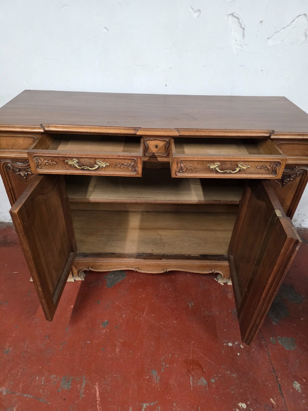 Antique French Walnut Credenza 1900s View XIII