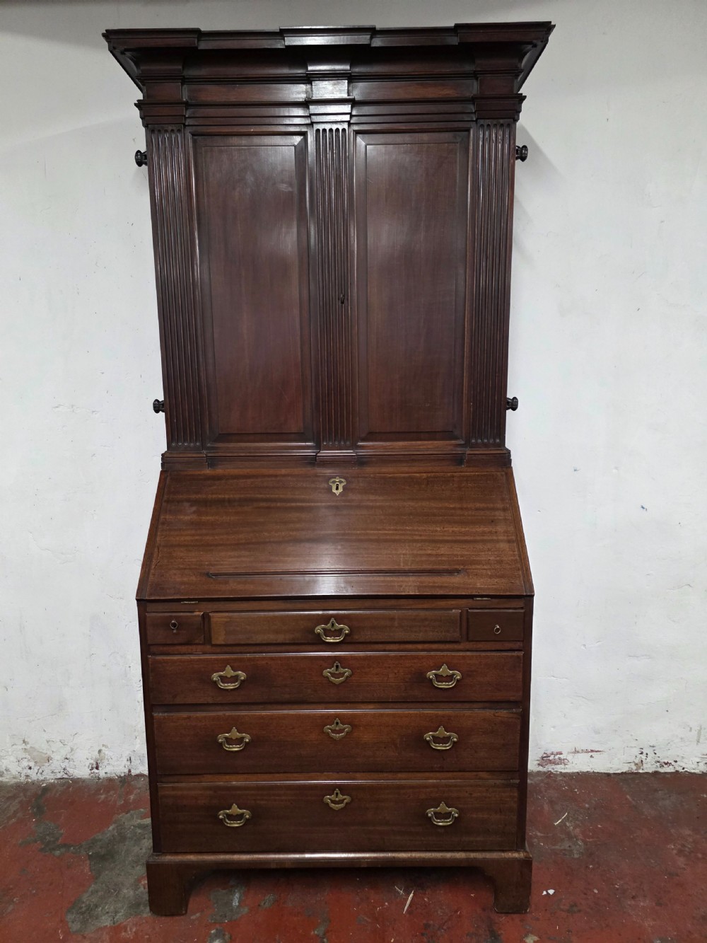 18th century antique mahogany Bureau Bookcase  View II
