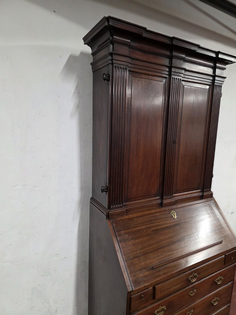 18th century antique mahogany Bureau Bookcase  View V
