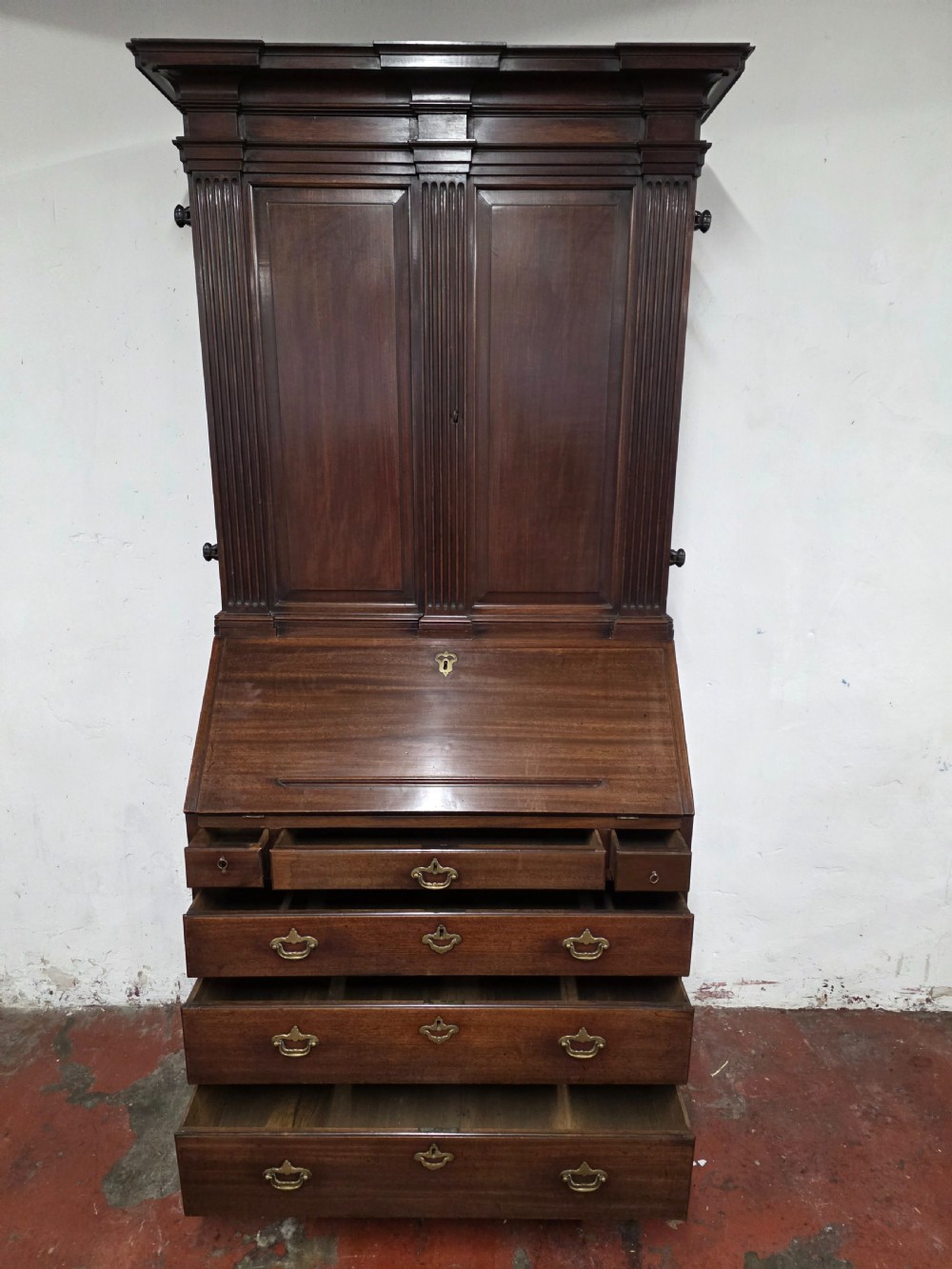 18th century antique mahogany Bureau Bookcase  View VIII