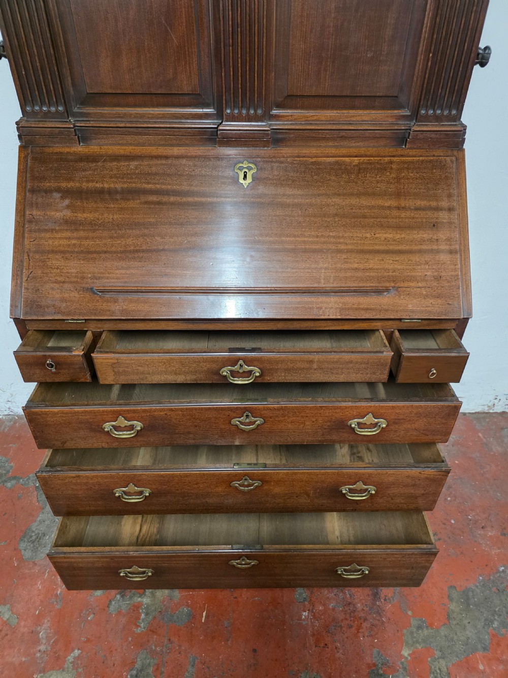 18th century antique mahogany Bureau Bookcase  View IX