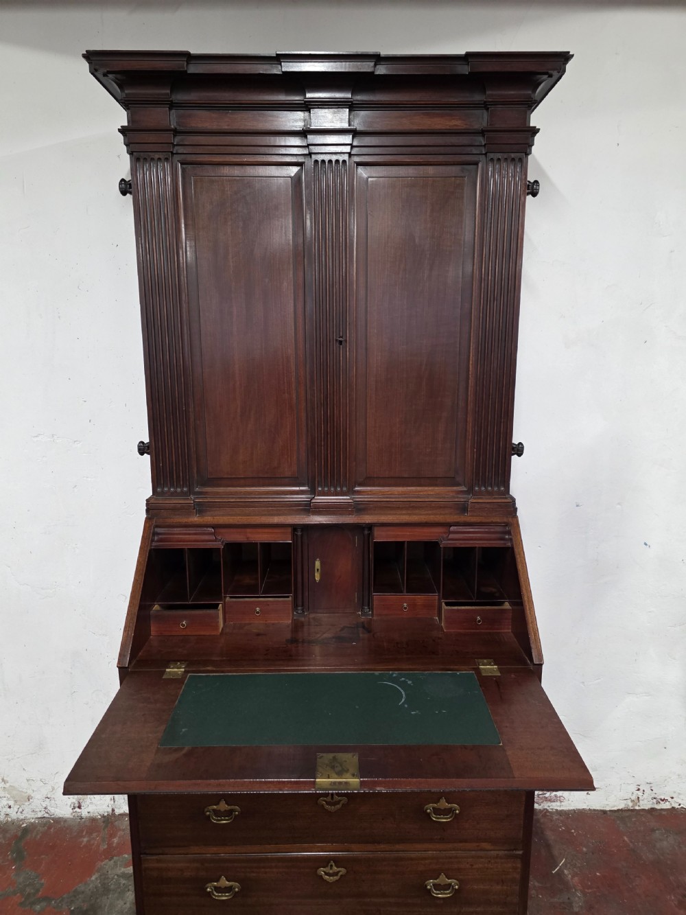 18th century antique mahogany Bureau Bookcase  View X