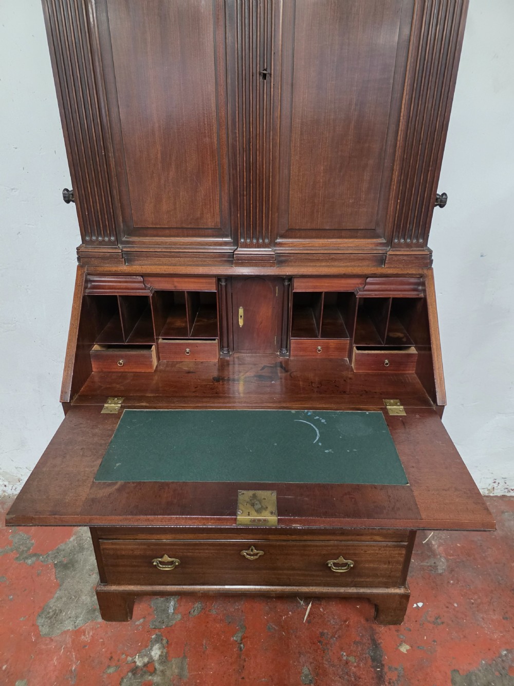 18th century antique mahogany Bureau Bookcase  View XI