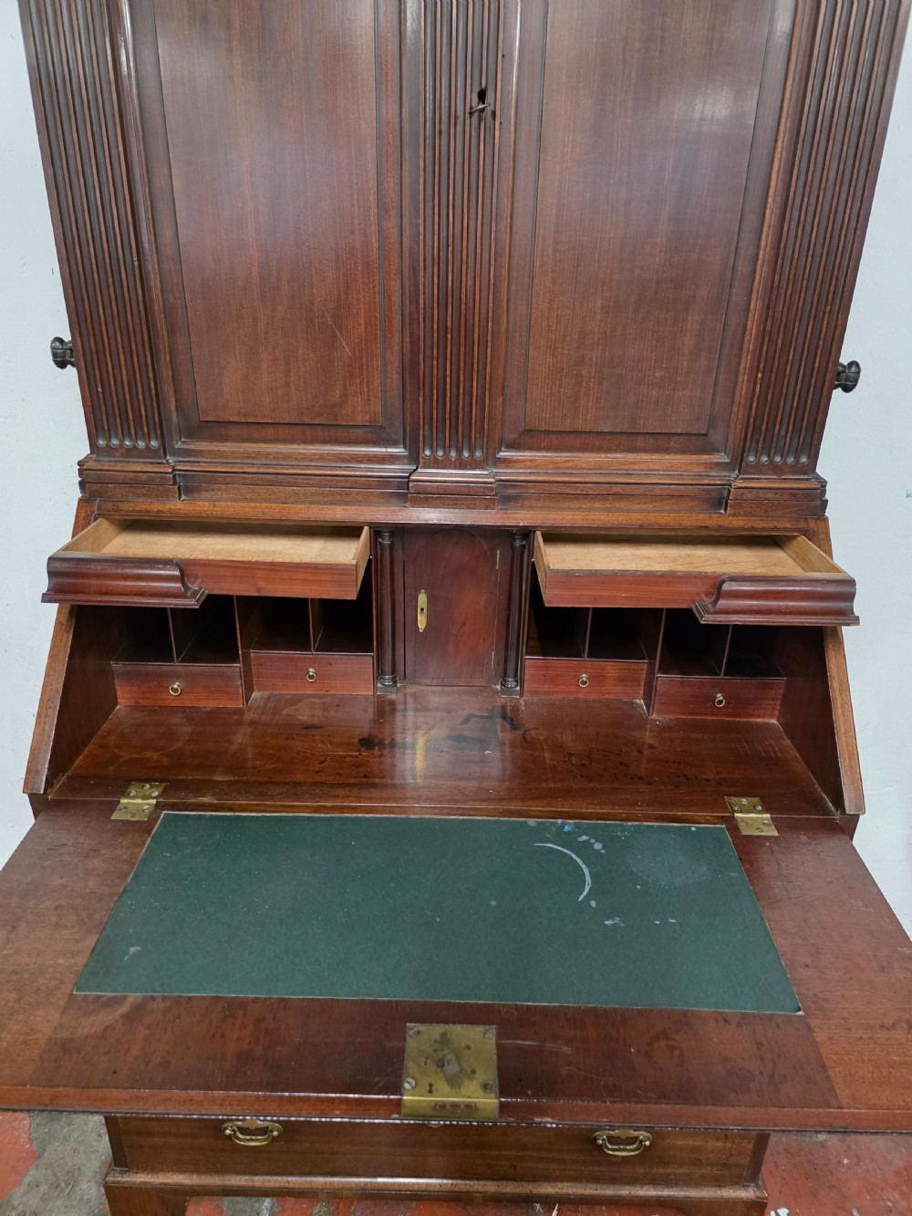 18th century antique mahogany Bureau Bookcase  View XII