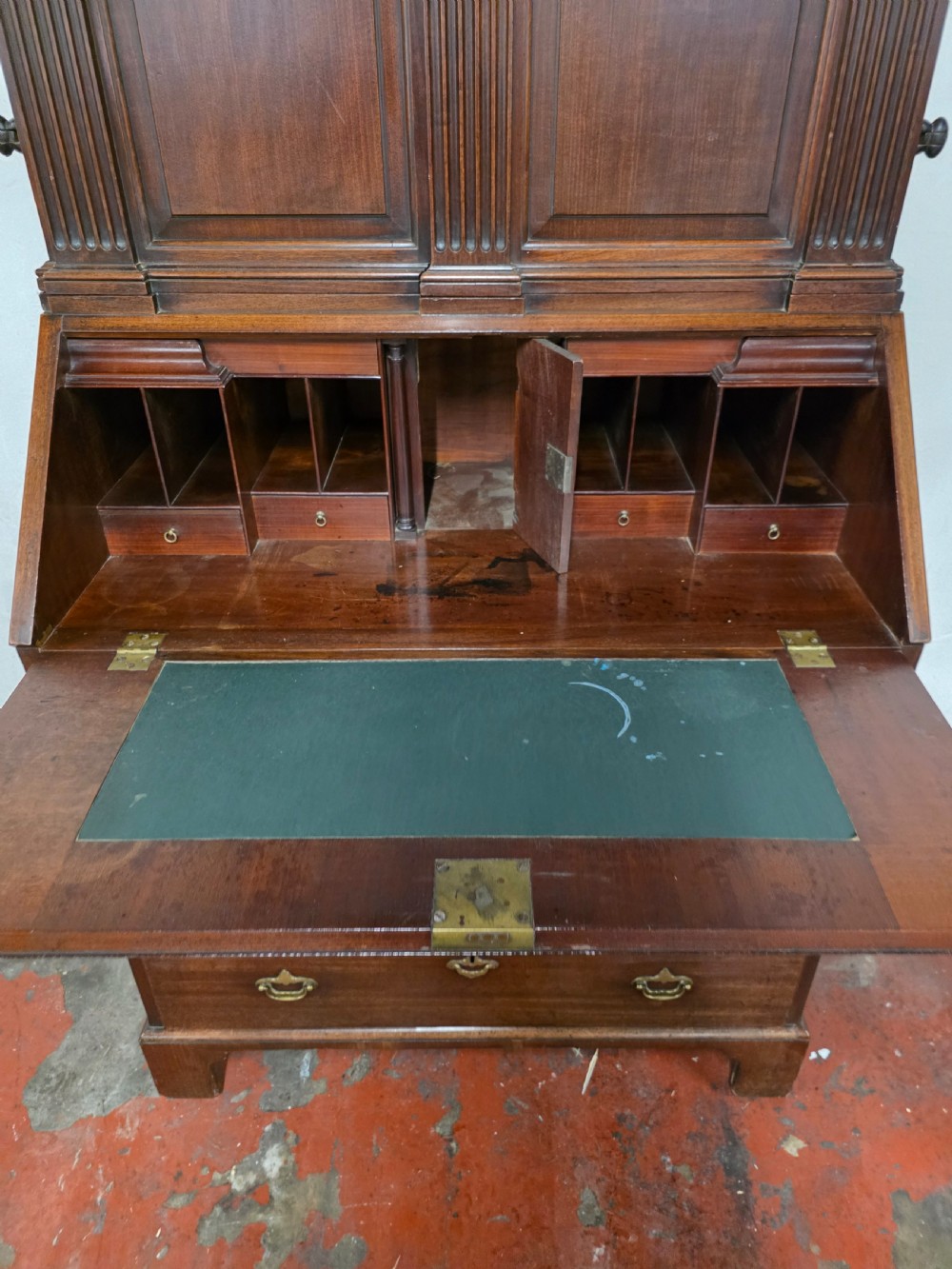 18th century antique mahogany Bureau Bookcase  View XV