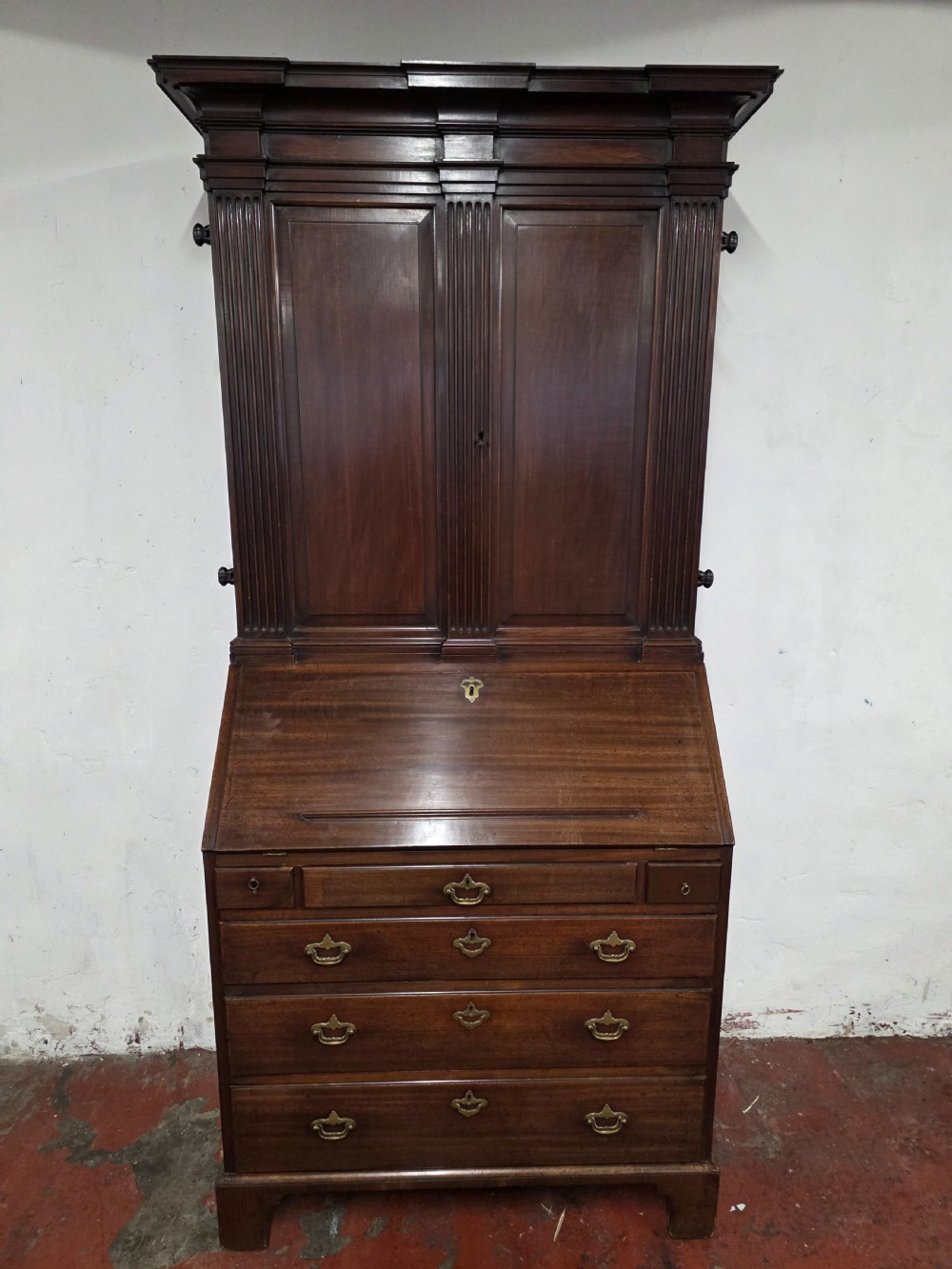 18th century antique mahogany Bureau Bookcase  View XVIII