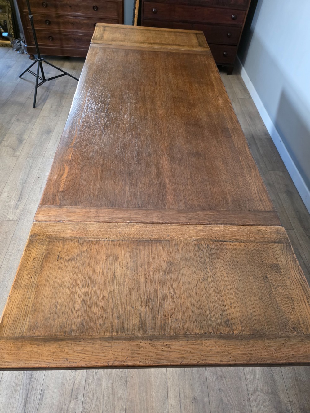 Antique Oak Extending Refectory Table 1920s View XIII