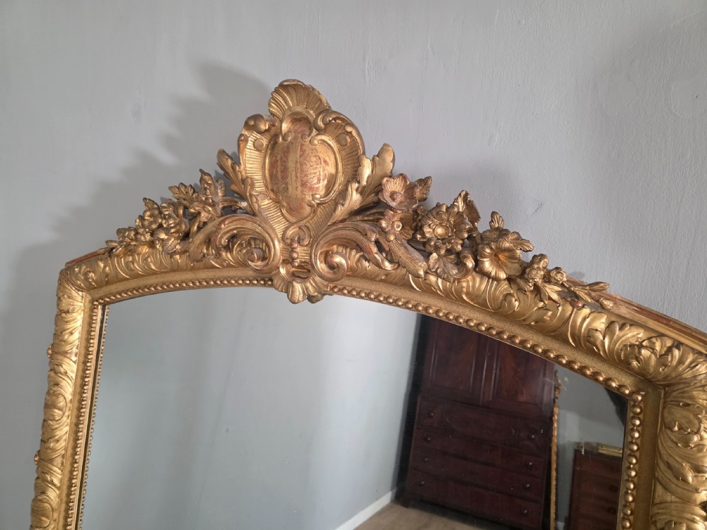 1870s Antique English Victorian Guilded Mirror  View V