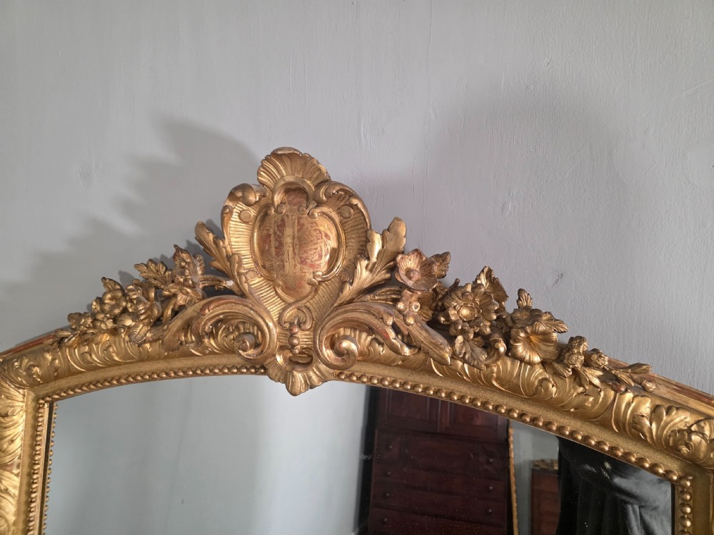 1870s Antique English Victorian Guilded Mirror  View VI