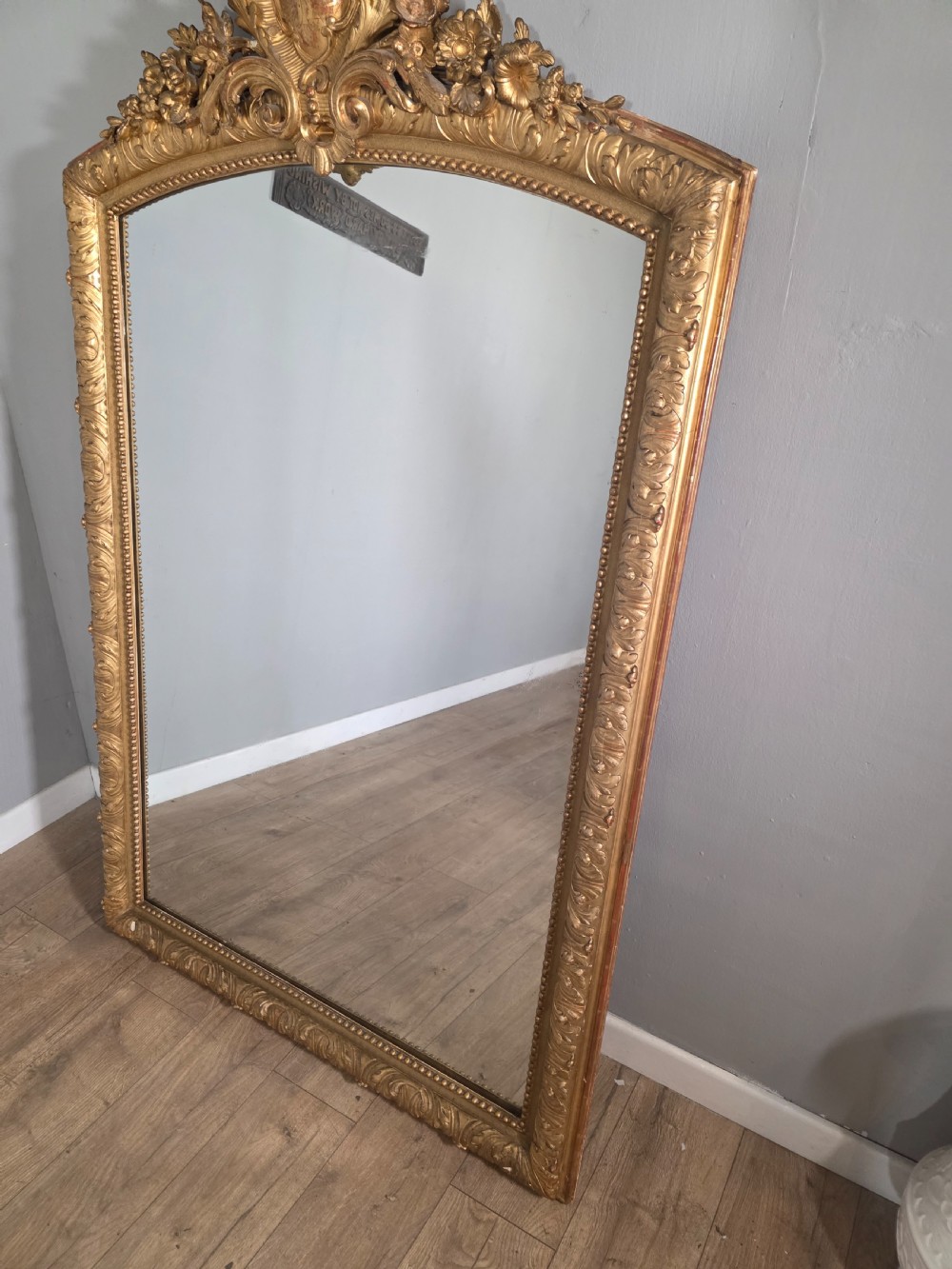 1870s Antique English Victorian Guilded Mirror  View VII