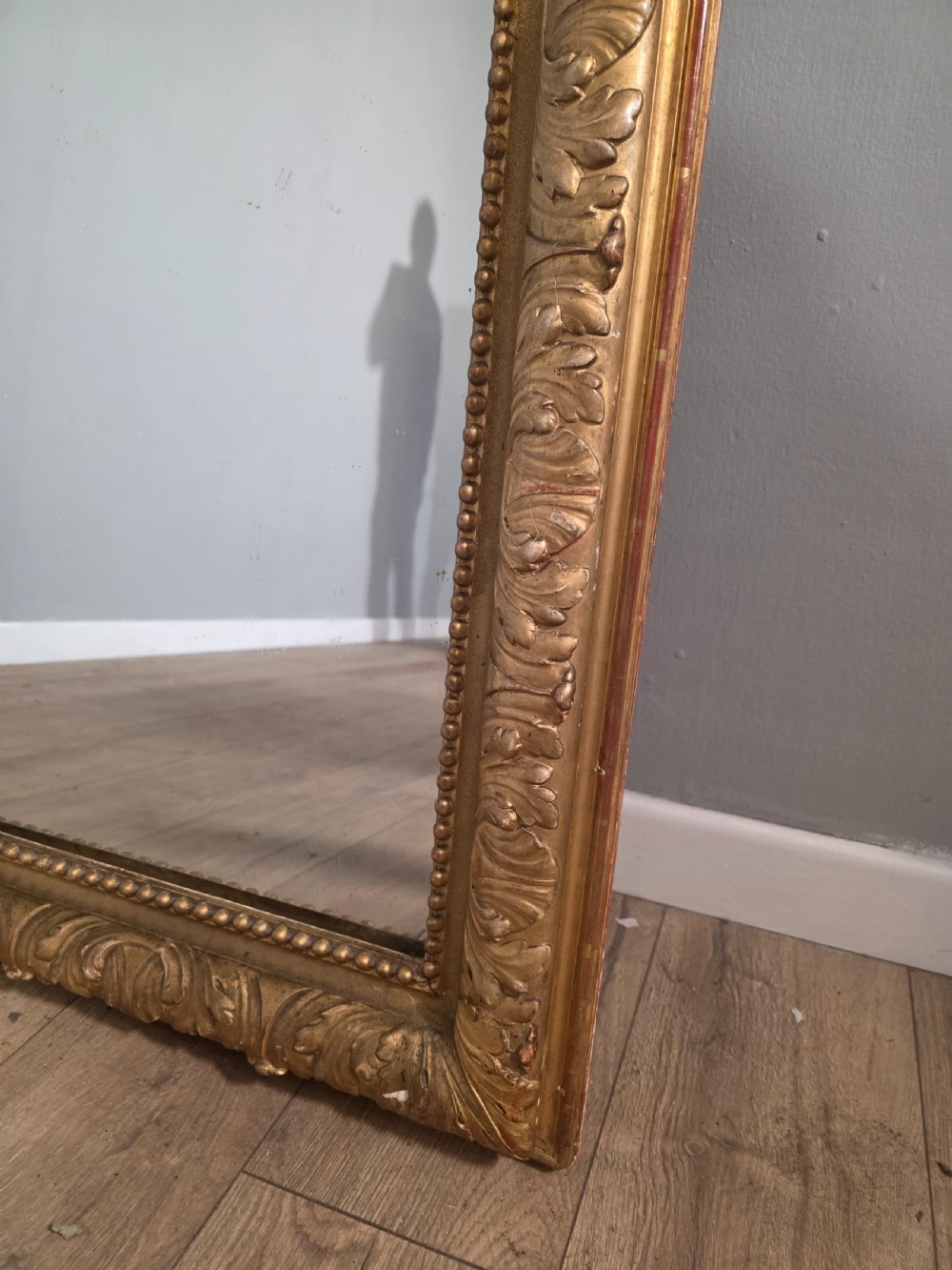 1870s Antique English Victorian Guilded Mirror  View X
