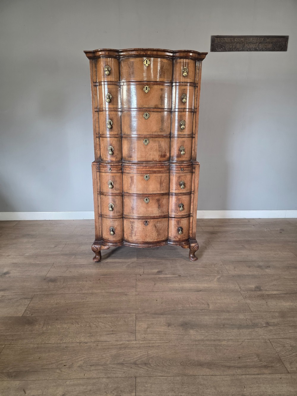 Antique George 11 Style Shaped Walnut Chest  View II