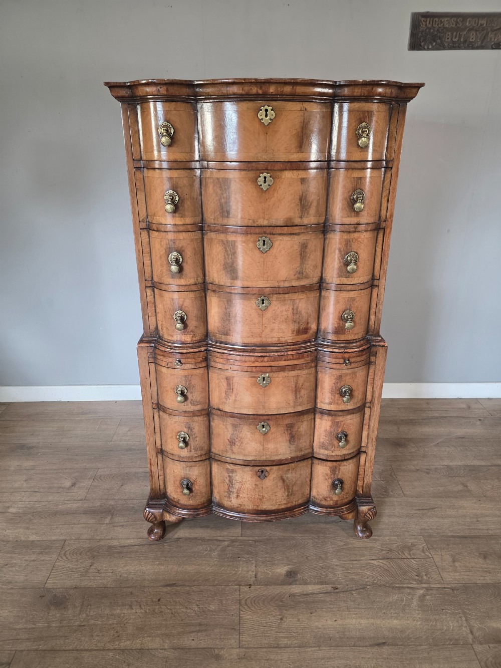 Antique George 11 Style Shaped Walnut Chest  View III