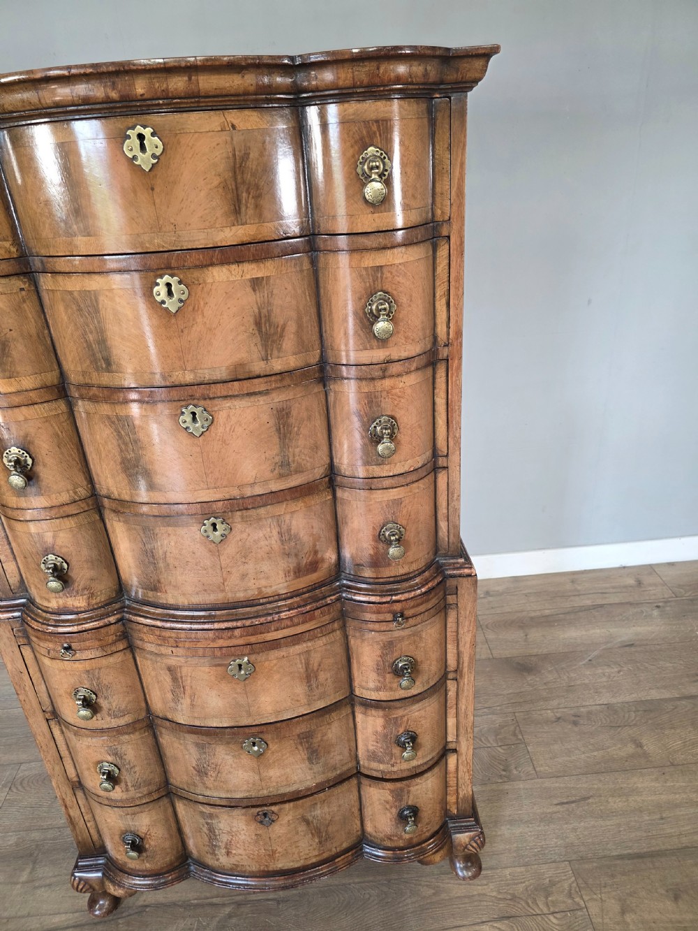 Antique George 11 Style Shaped Walnut Chest  View VII
