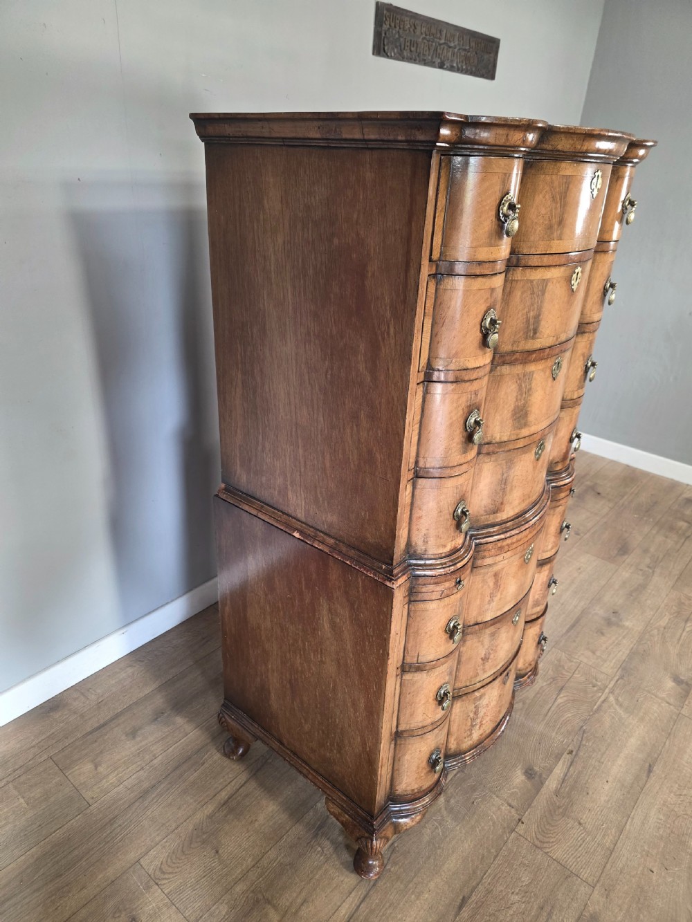Antique George 11 Style Shaped Walnut Chest  View IX