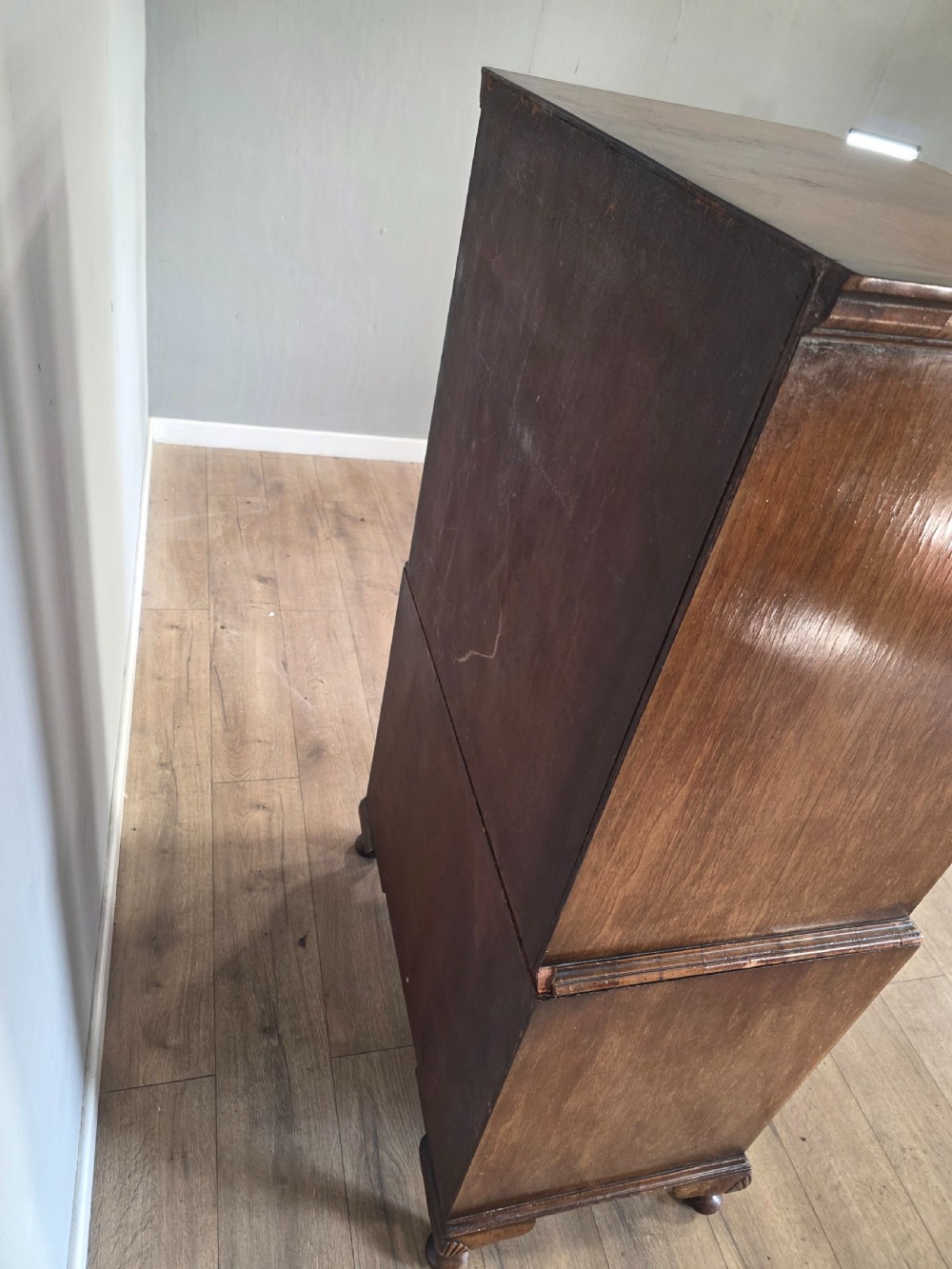 Antique George 11 Style Shaped Walnut Chest  View X