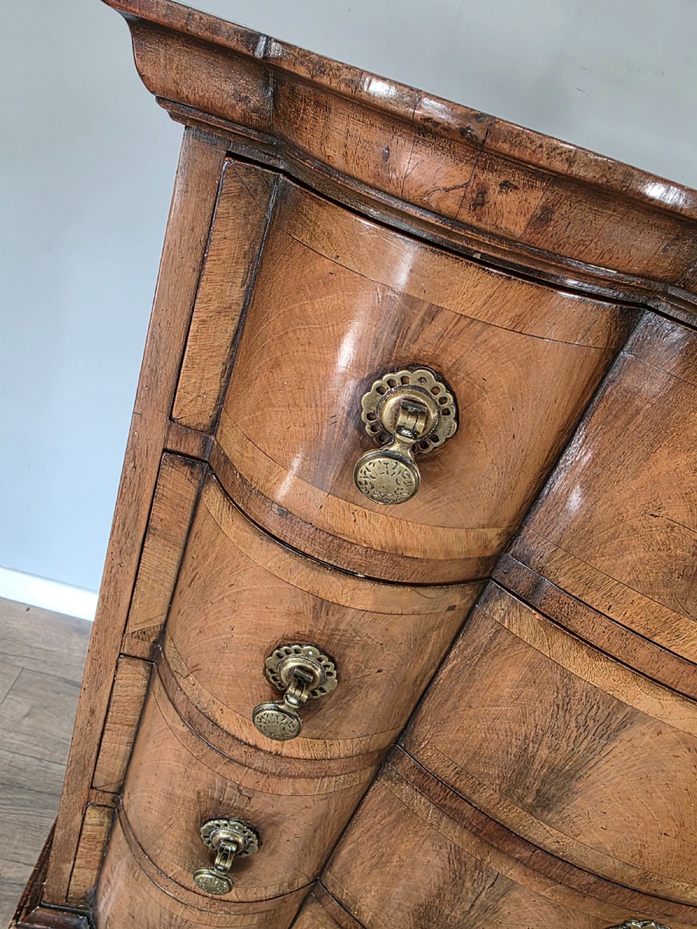Antique George 11 Style Shaped Walnut Chest  View XI