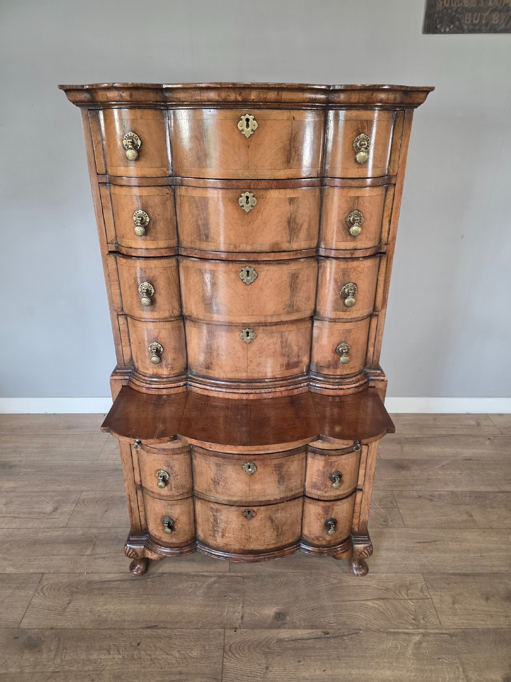Antique George 11 Style Shaped Walnut Chest  View XV