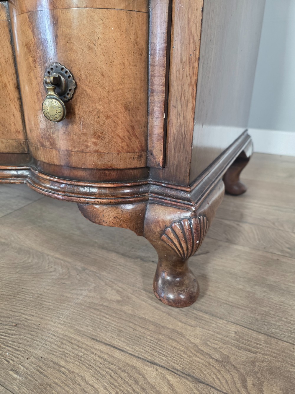 Antique George 11 Style Shaped Walnut Chest  View XVIII