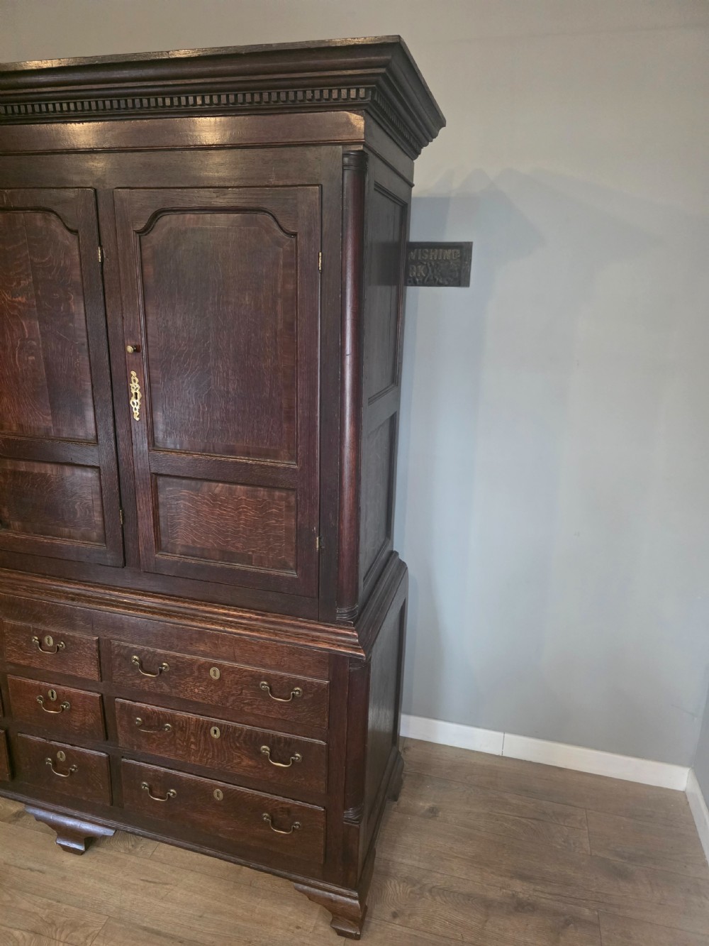 Antique 1780s Oak Harness Cupboard  View XI
