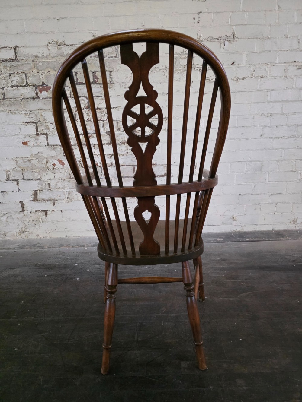 A pair of Antique Elm Ash and Beach High Back Windsor Chairs 1920s.  View XII