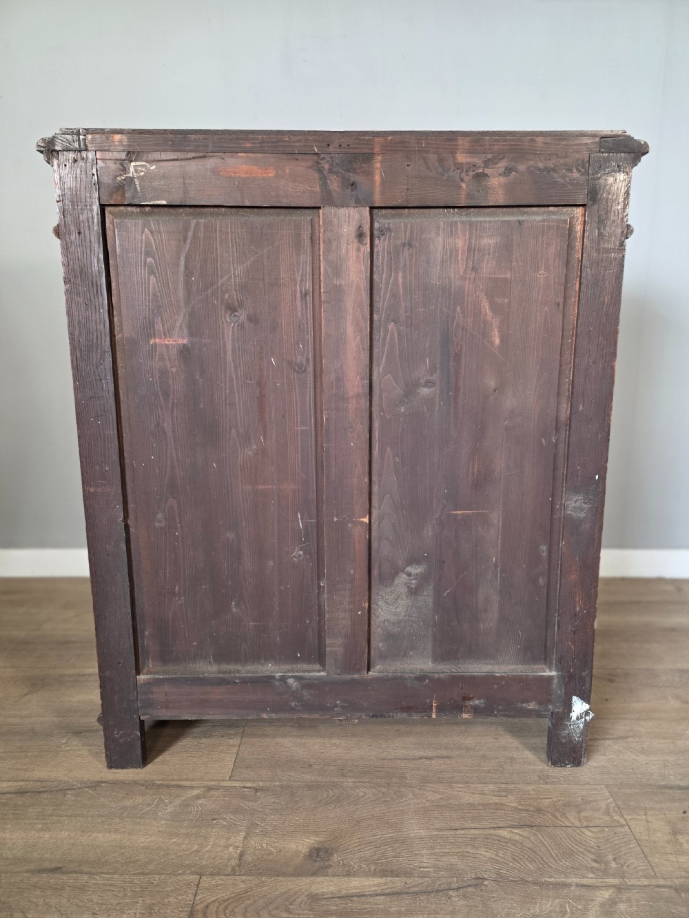 1900s Antique Solid Oak Carved Open Bookcase  View X