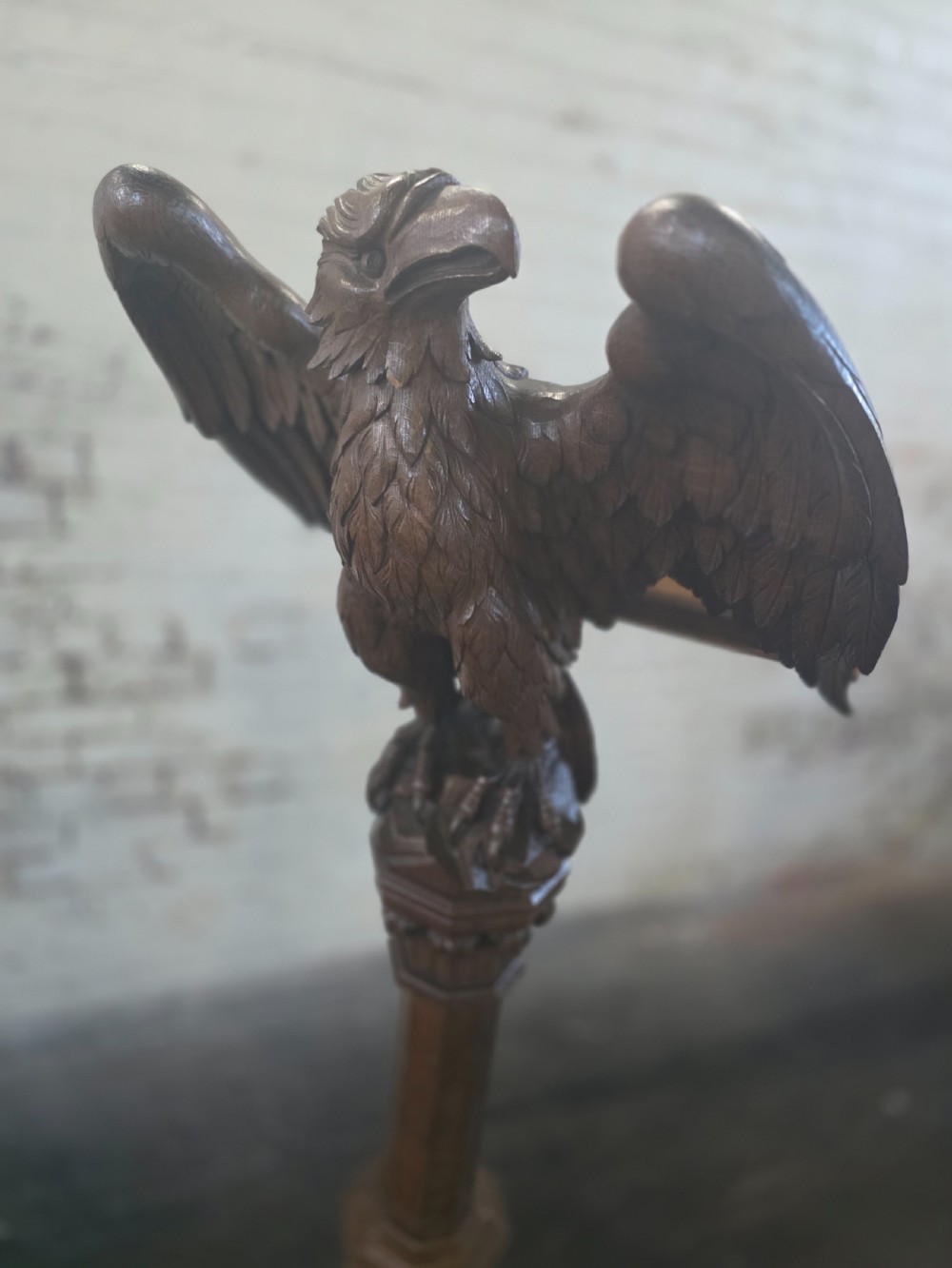 Late Victorian Antique Carved Oak Eagle Lectern View IX