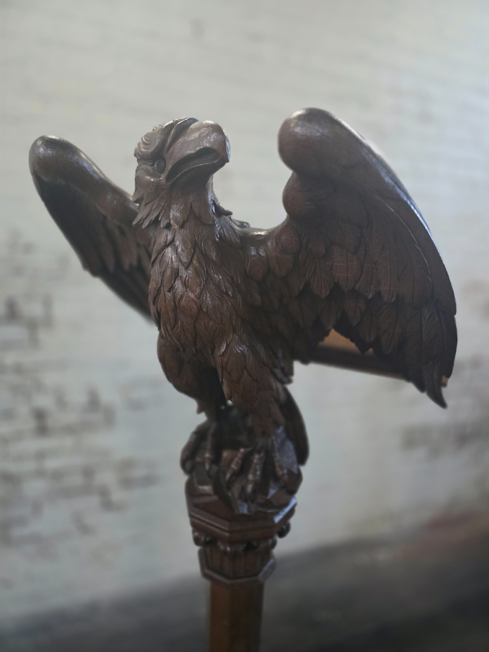 Late Victorian Antique Carved Oak Eagle Lectern View X