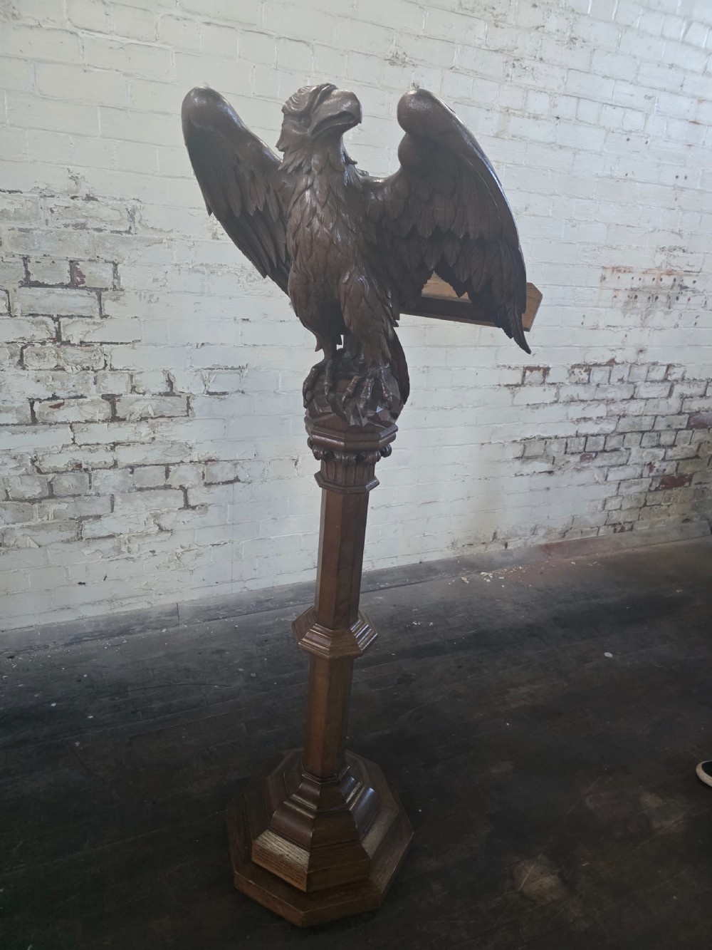 Late Victorian Antique Carved Oak Eagle Lectern View XII